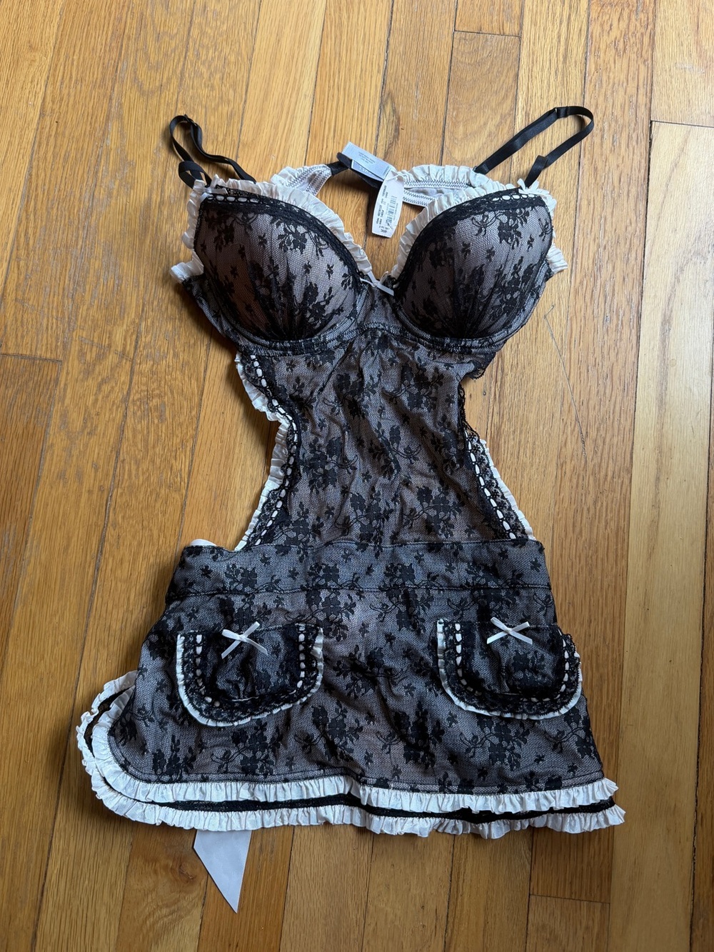 NEW Victoriaโs Secret black and white maid lingerie